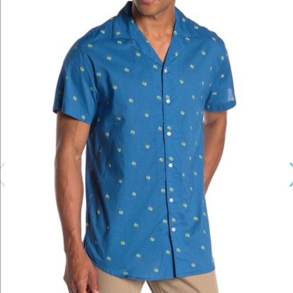 Men’s shirt sleeves button front Palms Print Shirt